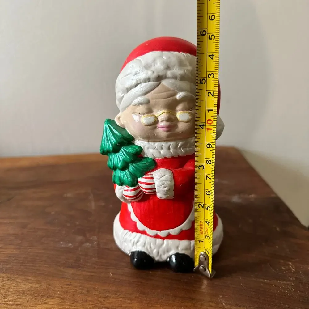 Vintage 1981 Sleepy Mrs. Claus Christmas Ceramic Figure Holiday Decor